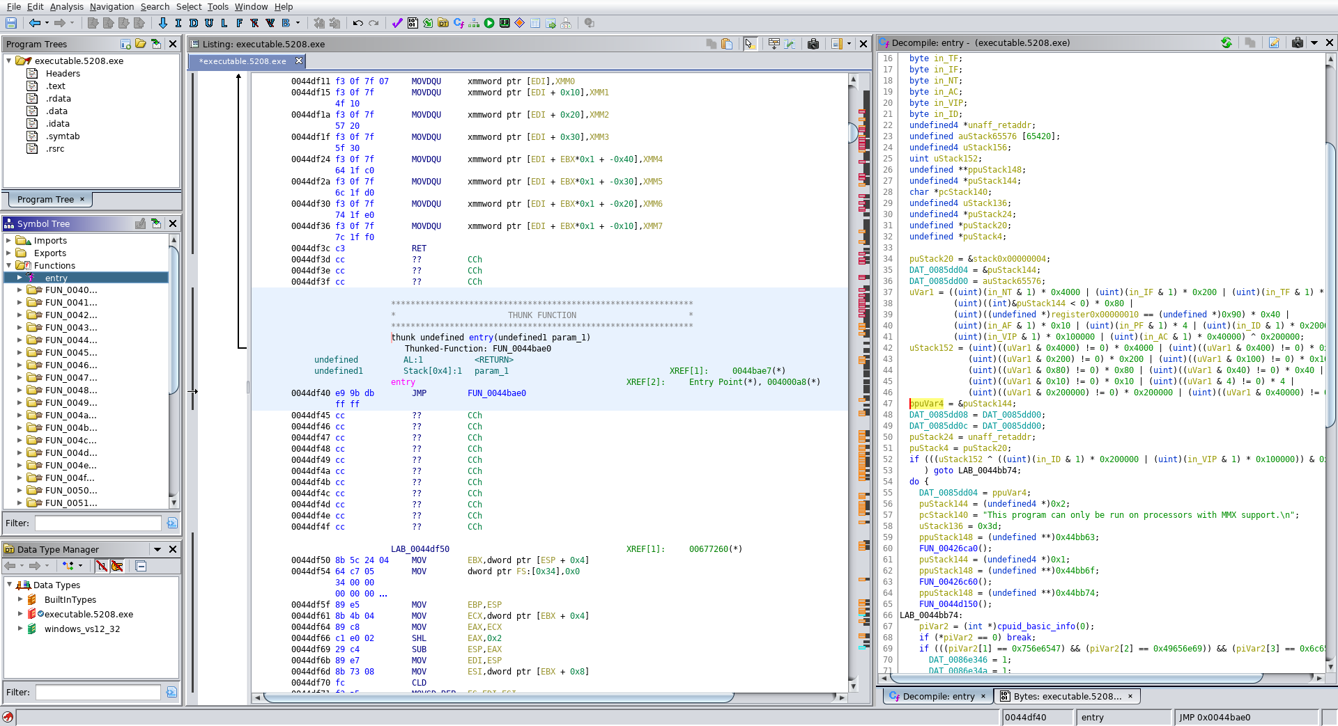 code analyse avec ghidra